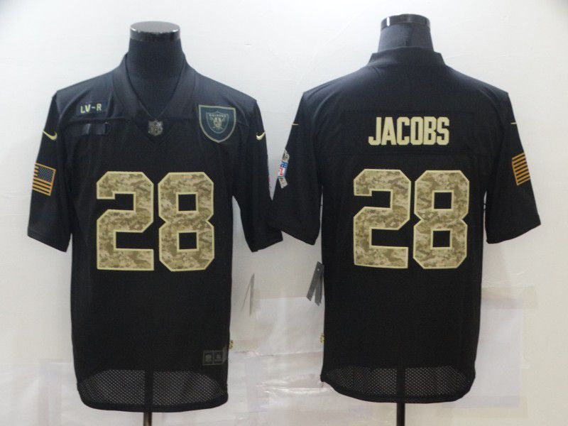 Men Okaland Raiders #28 Jacobs Black camo Lettering 2020 Nike NFL Jersey->oakland raiders->NFL Jersey